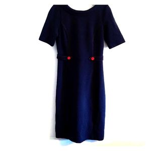Boden size 8L navy dress with red accent